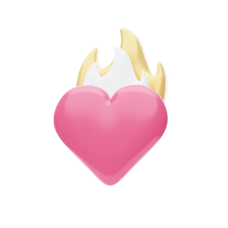 Corazón ardiente  3D Icon