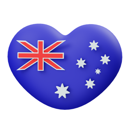 Corazón australiano  3D Illustration