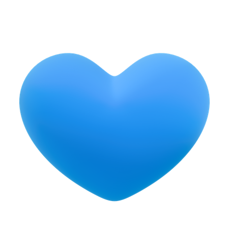 Corazón azul  3D Icon