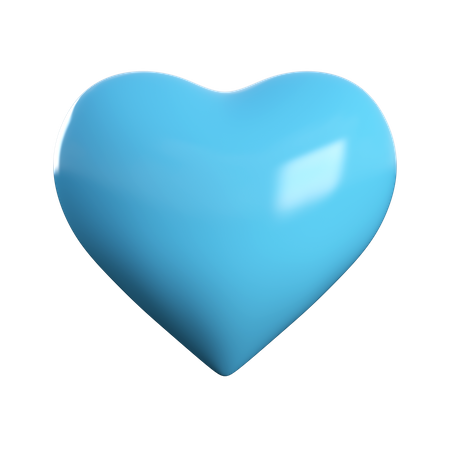 Corazón azul  3D Icon