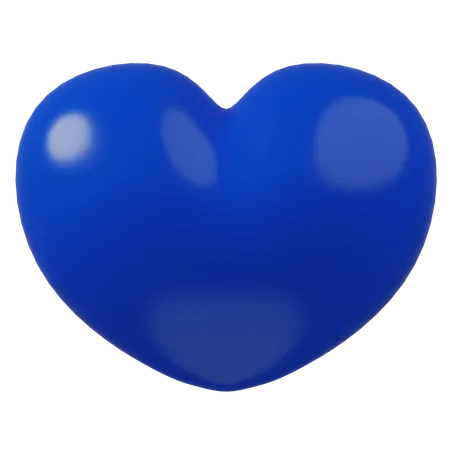 Corazón azul oscuro  3D Icon