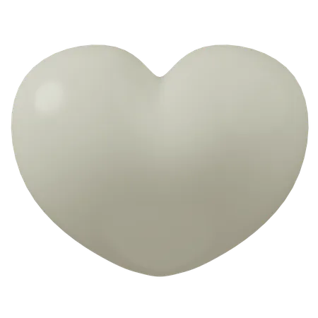 Corazón blanco  3D Icon