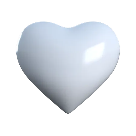 Corazón blanco  3D Icon