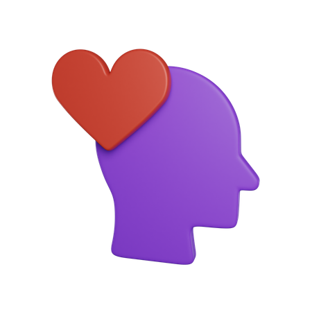 Corazón y cabeza  3D Icon