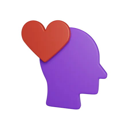 Corazón y cabeza  3D Icon