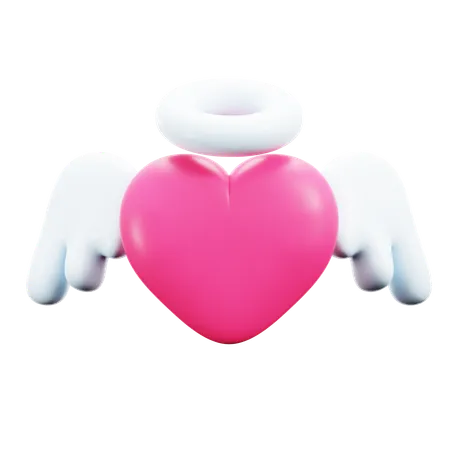 Corazón con alas  3D Icon