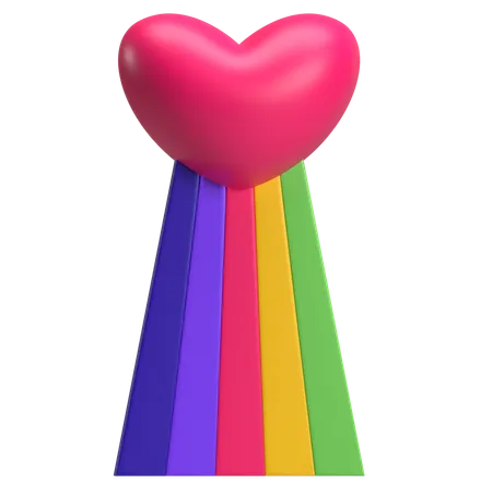 Corazón con arcoiris  3D Icon