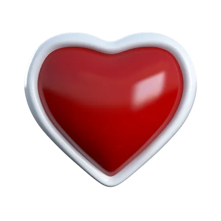 Corazón con borde blanco  3D Icon