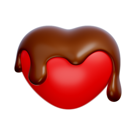 Corazón con chocolate  3D Icon