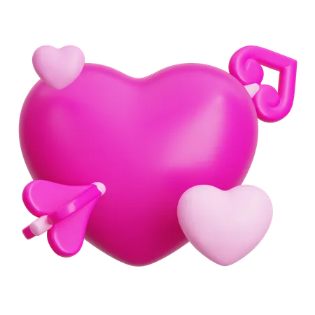 Corazon de cupido  3D Icon