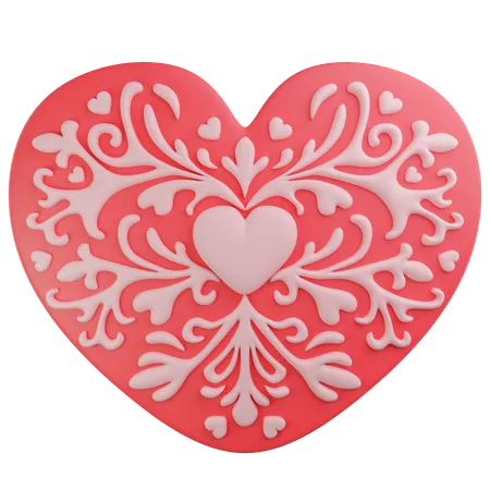 Corazón de encaje  3D Icon