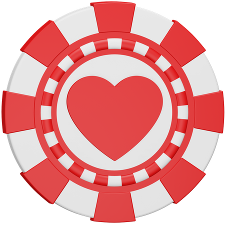 Corazón de fichas de casino  3D Icon