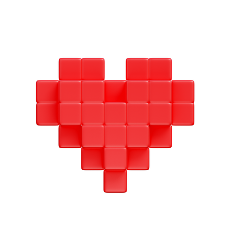 Corazón de píxeles  3D Icon