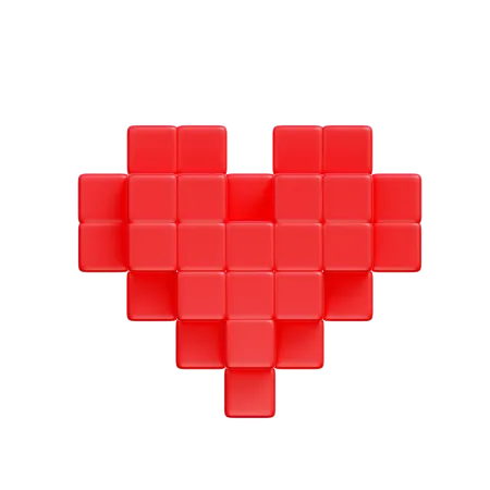 Corazón de píxeles  3D Icon