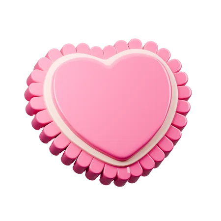 Forma de corazón decorativa  3D Icon