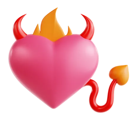 Corazón del diablo  3D Icon