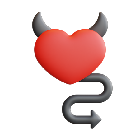 Corazón del diablo  3D Icon