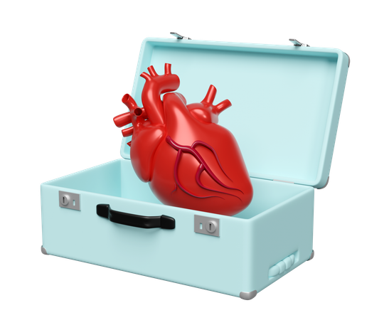 Corazón en bolsa  3D Icon