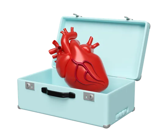 Corazón en bolsa  3D Icon