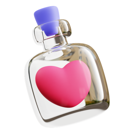 Corazón en botella  3D Icon