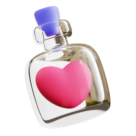 Corazón en botella  3D Icon