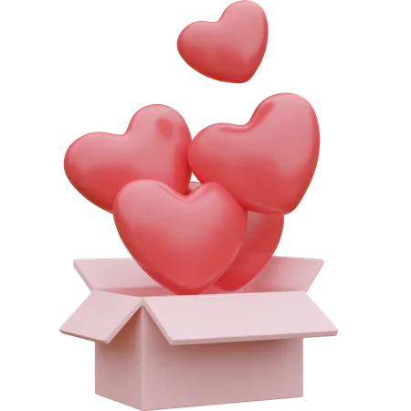 Corazón en caja  3D Icon