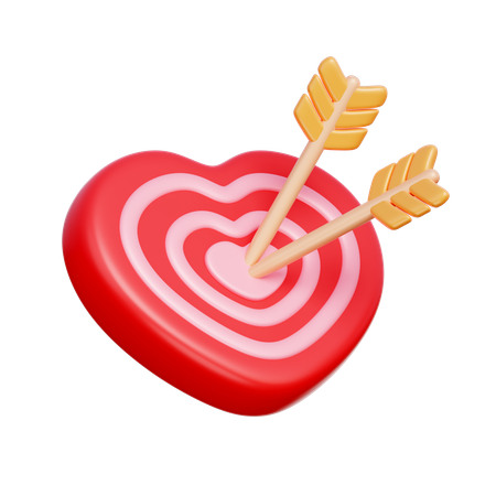 Objetivo de flecha de corazón  3D Icon