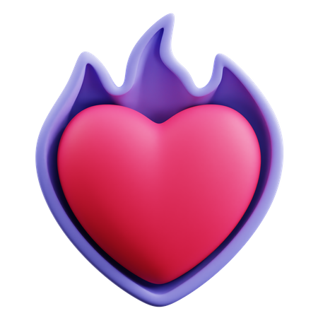 Fuego del corazon  3D Icon