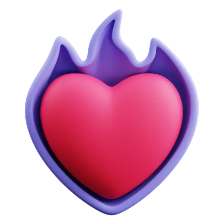 Fuego del corazon  3D Icon