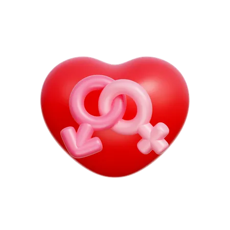 Género del corazón  3D Icon