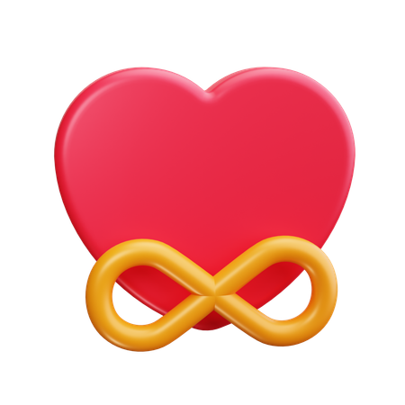 Corazón infinito  3D Icon