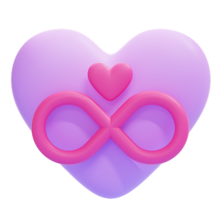 Corazón infinito  3D Icon