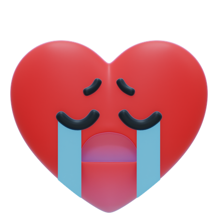 Corazón llorando  3D Icon