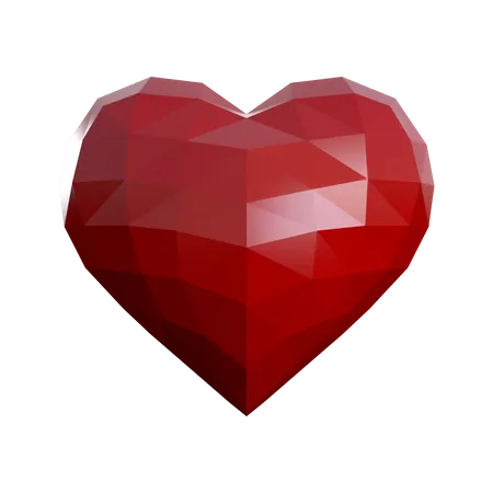 Corazón lowpoly  3D Icon