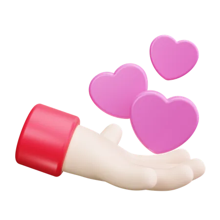 Mano del corazon  3D Icon