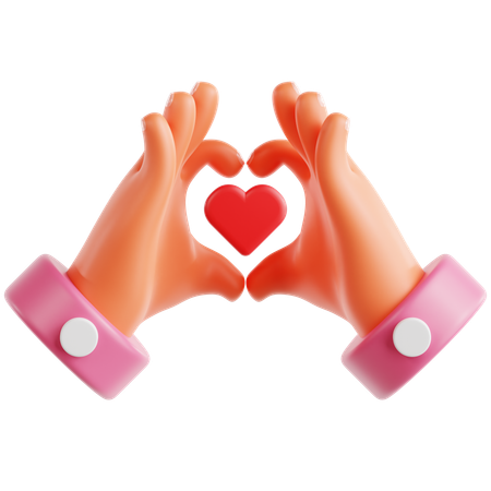 Mano del corazon  3D Icon