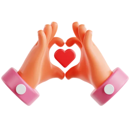 Mano del corazon  3D Icon