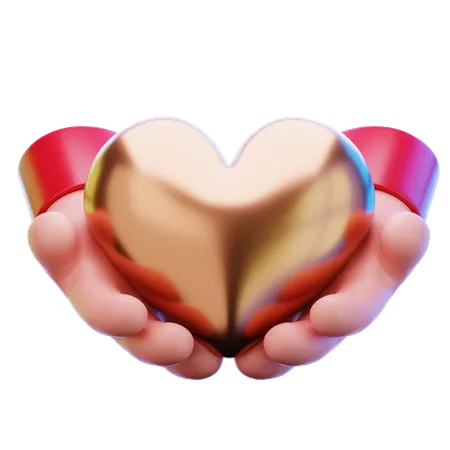 Manos del corazon  3D Icon