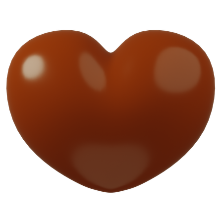 Corazon marron  3D Icon