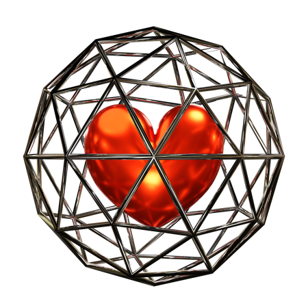 Corazón de metal  3D Icon