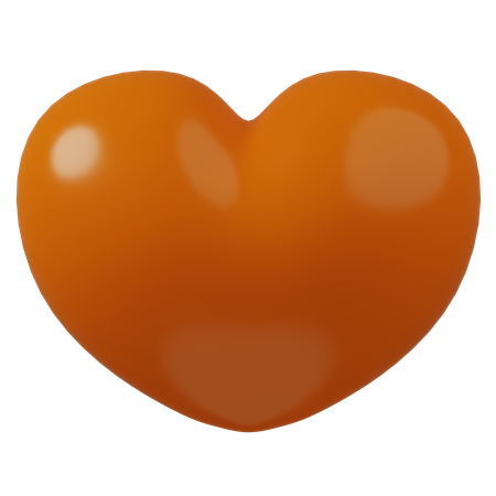 Corazon naranja  3D Icon