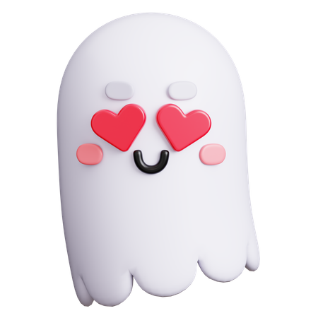 Fantasma de ojos de corazon  3D Icon