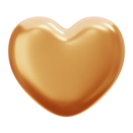 Corazón de oro  3D Icon