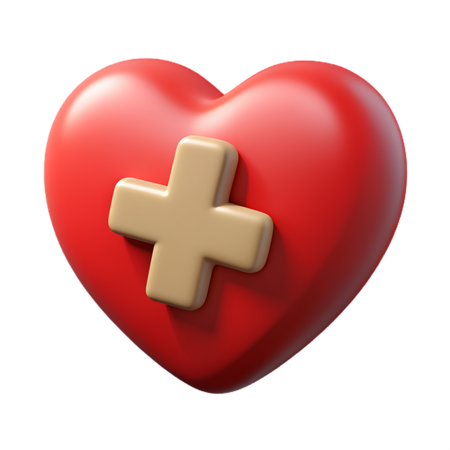 Corazón más  3D Icon