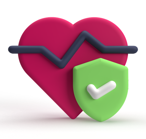 Corazón seguro  3D Icon