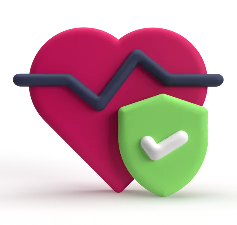 Corazón seguro  3D Icon