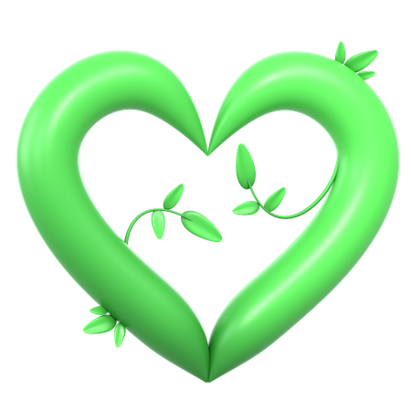 Corazón verde  3D Icon