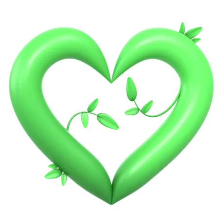 Corazón verde  3D Icon