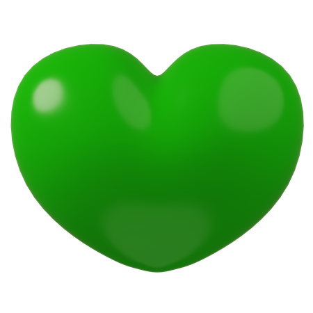 Corazón verde  3D Icon