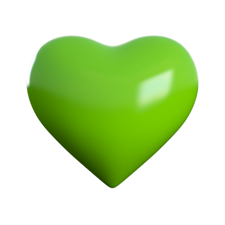 Corazón verde  3D Icon